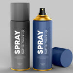 Front View Spray Bottles with Caps on and off Mockup