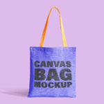 Front View Stand-up Canvas Tote Bag Mockup in Plain Setting