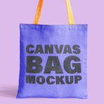 Front View Stand-up Canvas Tote Bag Mockup in Plain Setting