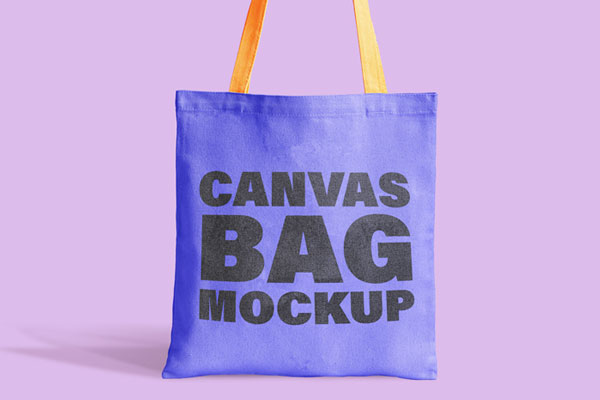 Front View Stand-up Canvas Tote Bag Mockup in Plain Setting