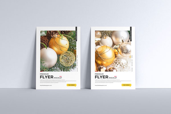 Front View Standing A4 Flyer Mockup