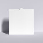 Front View Standup Pizza Box Mockup Against Wall