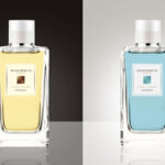Front View Transparent Glass Cologne Bottle Mockup