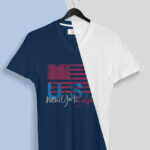 Front View V Neck T-shirt on Hanger Mockup