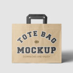 Front View Wide Paper Bag Mockup