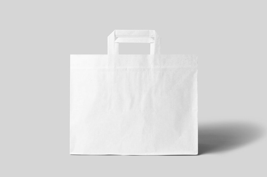 Front View Wide Paper Bag Mockup