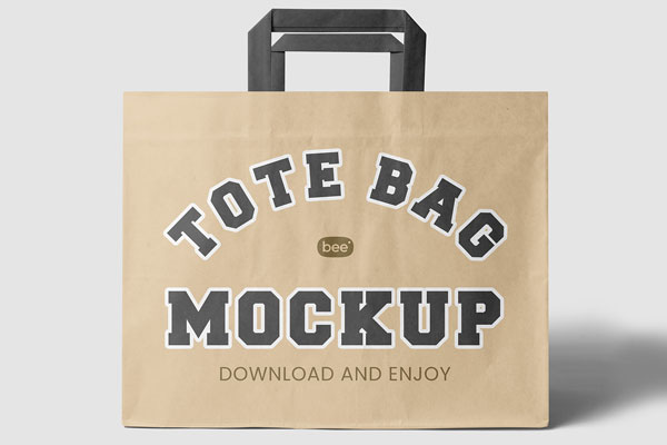 Front View Wide Paper Bag Mockup