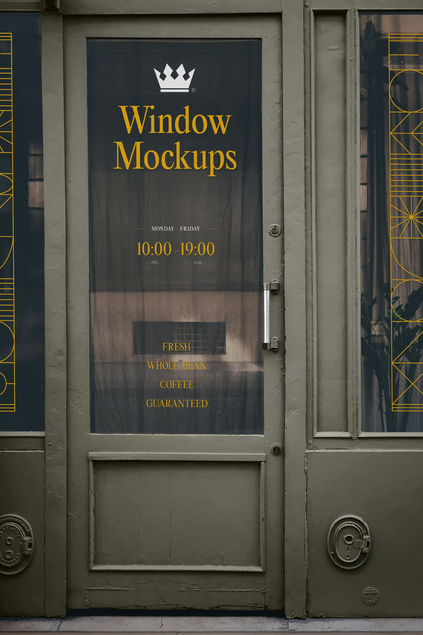Free Front View Window Mockups PSD Template
