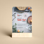 Front-View Wooden Stand Table Tent Mockup