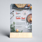 Front-View Wooden Stand Table Tent Mockup