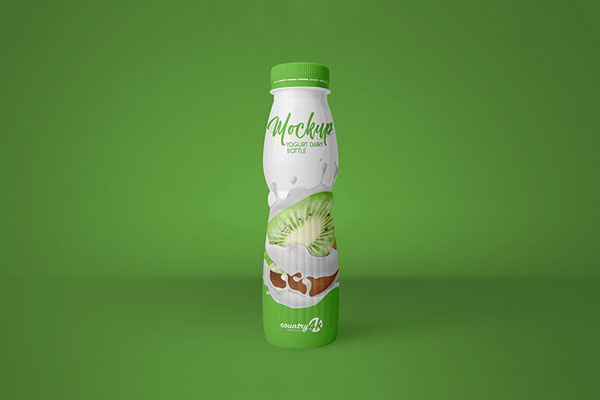Front View Yogurt Bottle Mockup