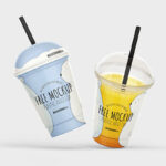 Front Views of 4 Plastic Juice Cup Mockups