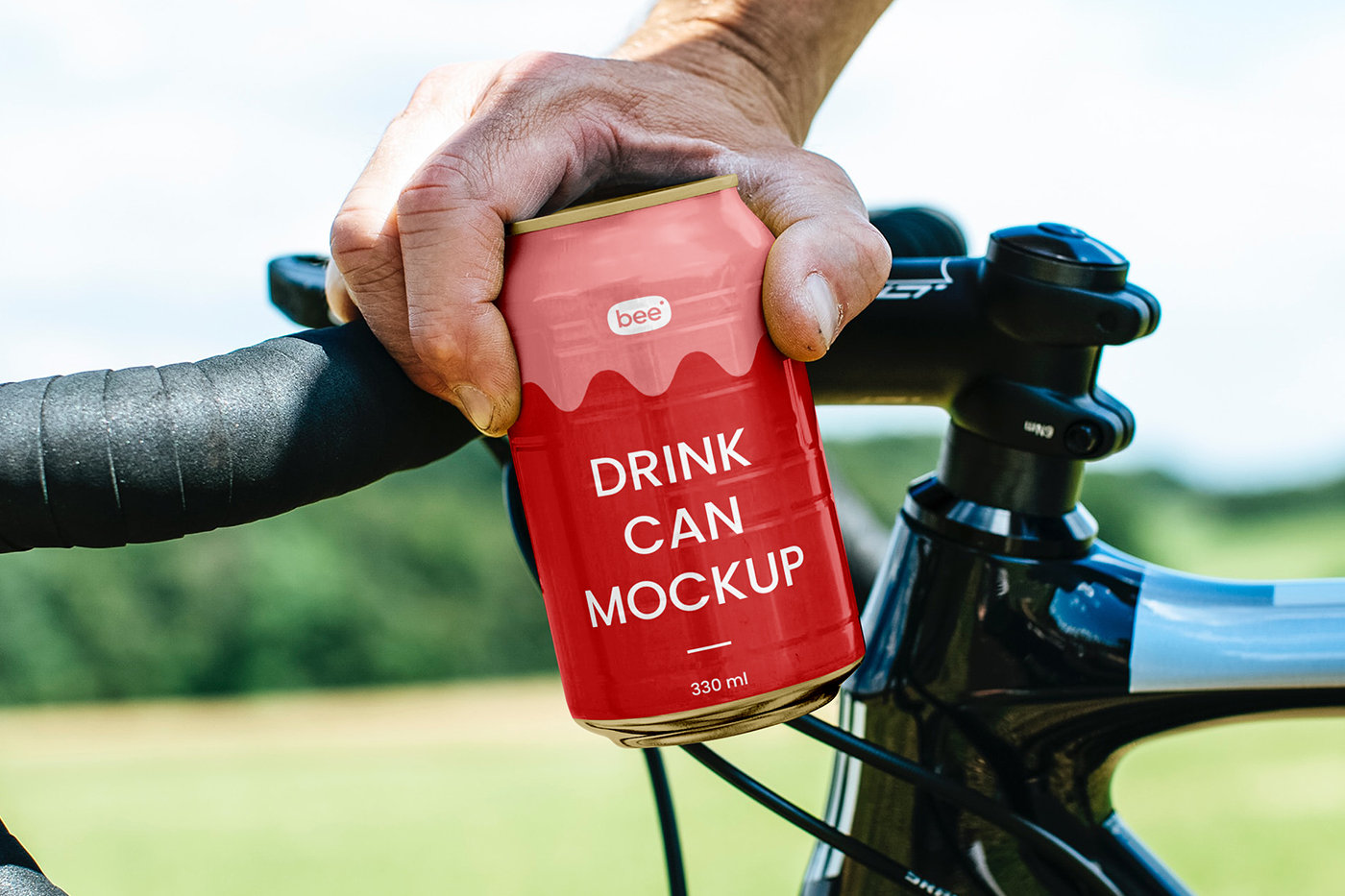 Front Vision of Aluminum Can Mockup FREE PSD