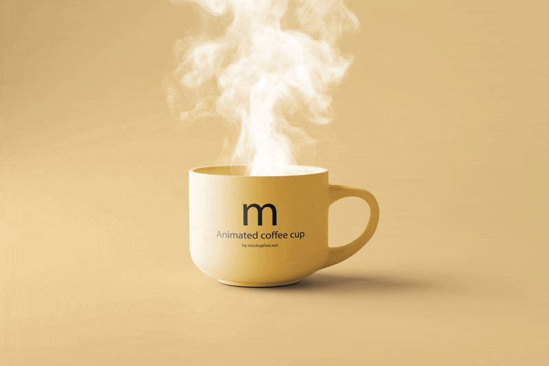 Front Vision of Animated Coffee Cup Mockup