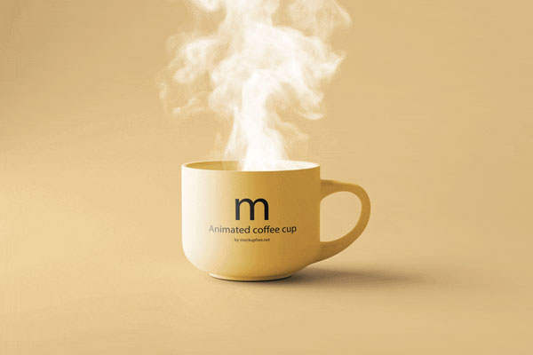 Front Vision of Animated Coffee Cup Mockup