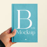 Front Vision of Book Cover Mockup in Hand