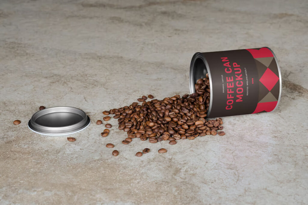 Front Vision of Coffee Can Mockup