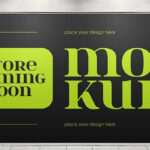 Front Vision of Coming Soon Signboard Store Mockup