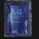 Front Vision of Plastic Wrapped A4 Letterhead Mockup