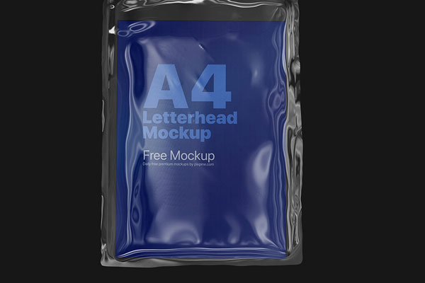 Front Vision of Plastic Wrapped A4 Letterhead Mockup