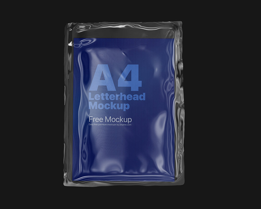 Front Vision of Plastic Wrapped A4 Letterhead Mockup