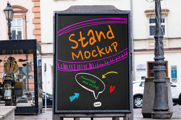 Front Vision of Street Stand Mockup