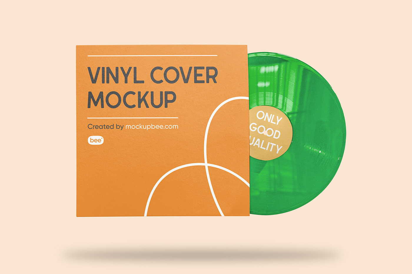 Front Vision of Vinyl Cover Mockup FREE PSD