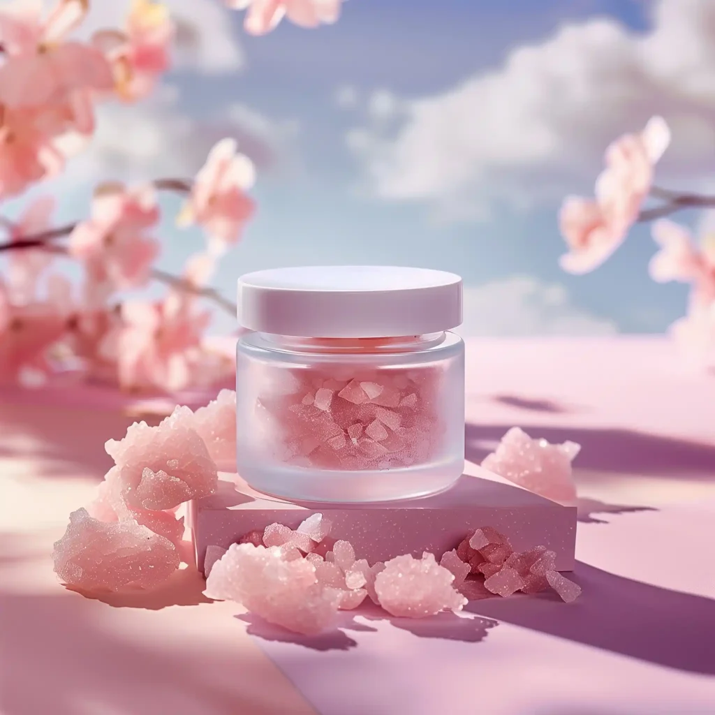 Frosted Jar with Pink Clay