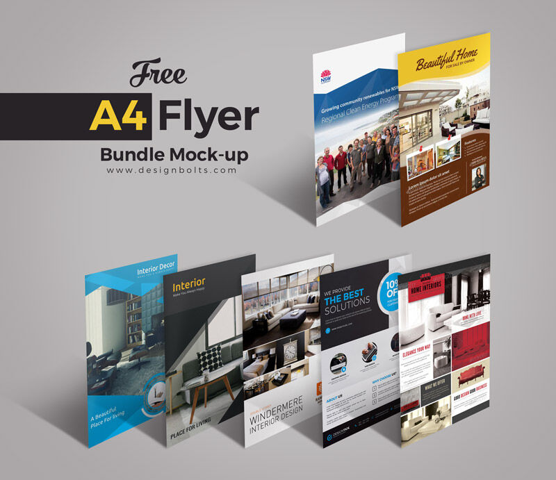 Full Pack of A4 Flyer Deal Bundle Preview Mockup