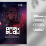 Futuristic Dark Theme Nightclub Flyer Template