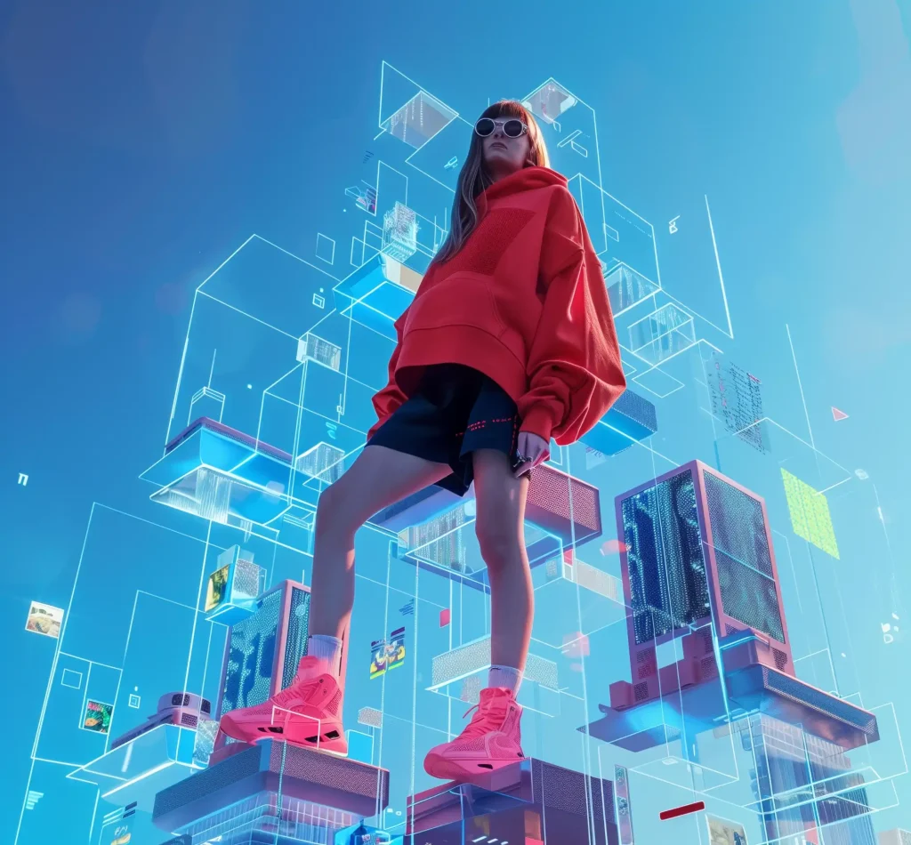 Futuristic Fashion Gamer Woman