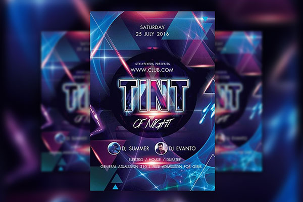 Futuristic Neon Tint of Night Party Flyer Template