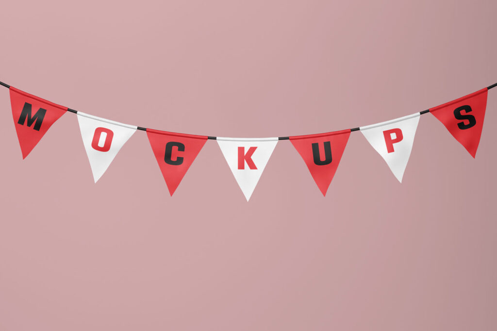 Garland Flag Mockup