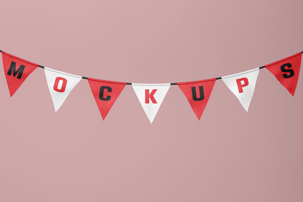Garland Flag Mockup