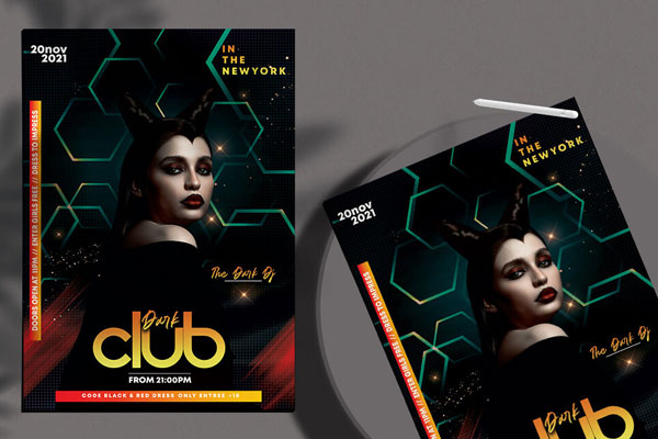 Geometric, Futuristic Dance Club Event Flyer Template