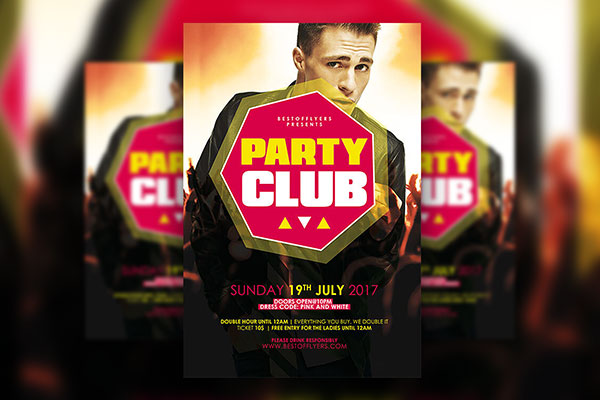 Geometric Modern Club Party Poster, Flyer, and Facebook Templates