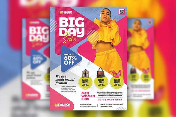 Geometric Seasonal Fashion Sale Flyer Template
