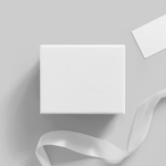 Gift Box with Label Mockup