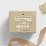 Gift Box with Label Mockup