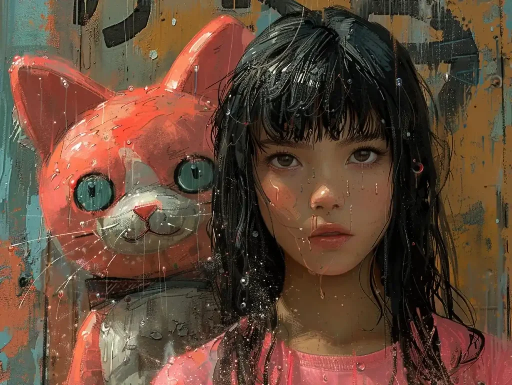 Girl Hello Kitty Junji Ito Style