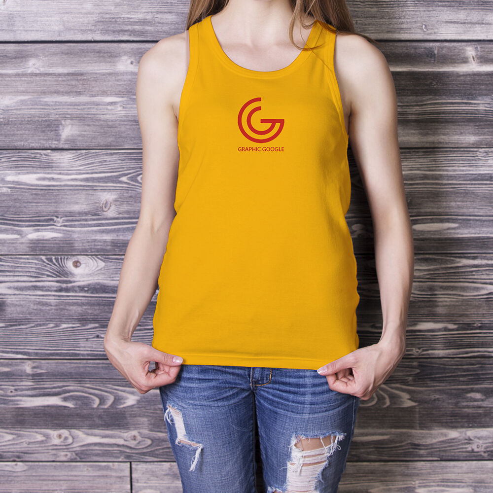 Girl in Tank Top Mockup With no Face