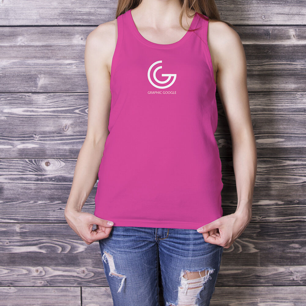 Girl in Tank Top Mockup With no Face