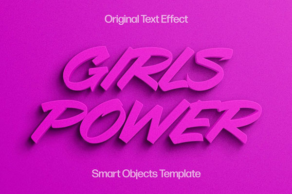 Girls Power Pink Text Effect / Logo Mockup