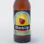 Glass Beer Bottle Mockup Front View with Simple Background