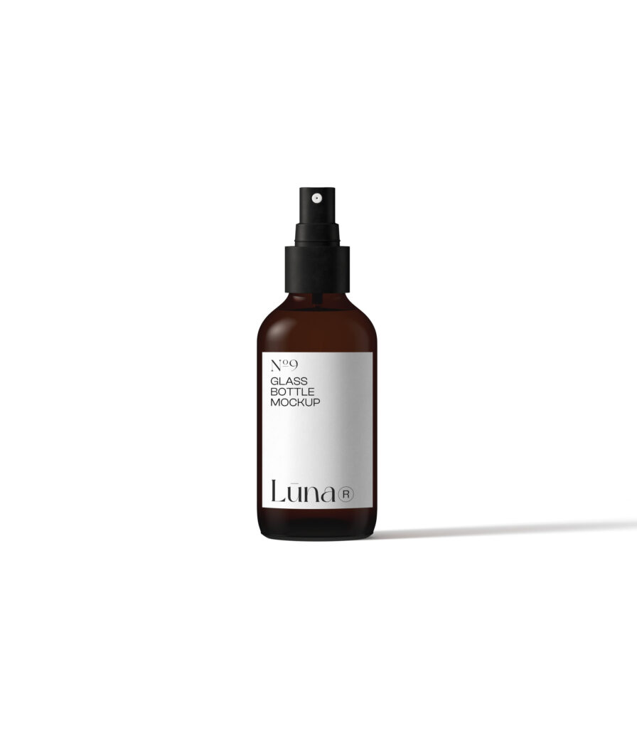Glass Bottle Mockup in Front View