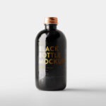 Glass Bottle Mockup of 5 Different Views