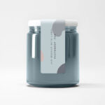 Glass Jar with Vertical Label Mockup