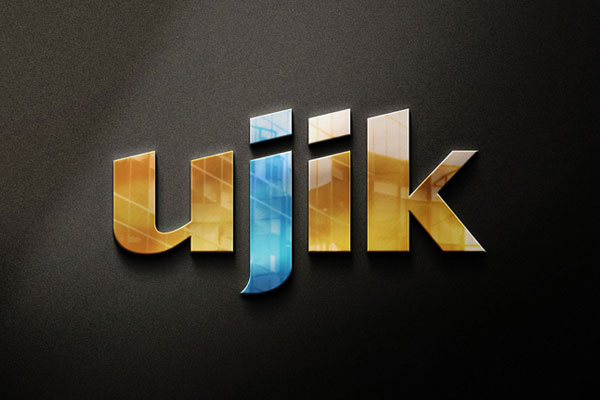 Glass Logo Mockup / Text Effect in Front View