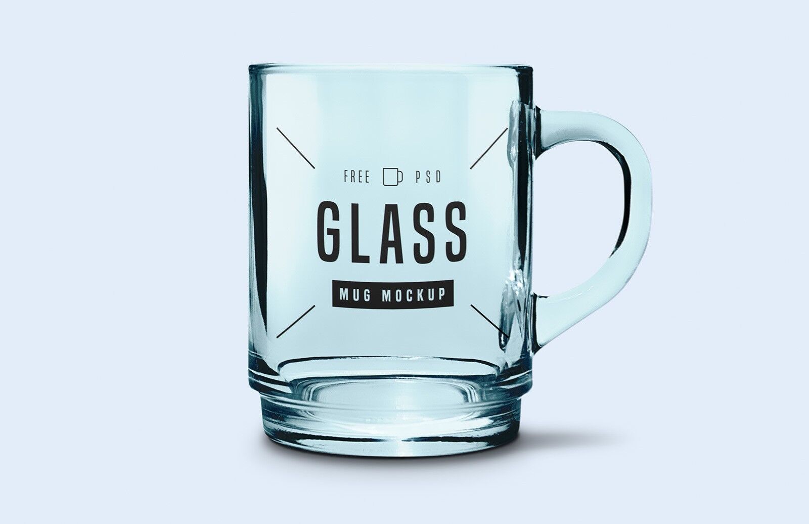 Glass Mug Mockup Front View FREE PSD
