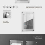 Glass Poster Holders Mockup in 3 Views
